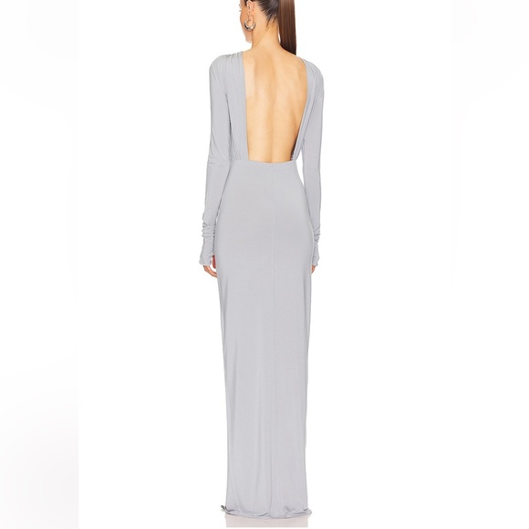NWT Helsa Jersey Backless Maxi Dress in Dove Grey - Picture 4 of 10